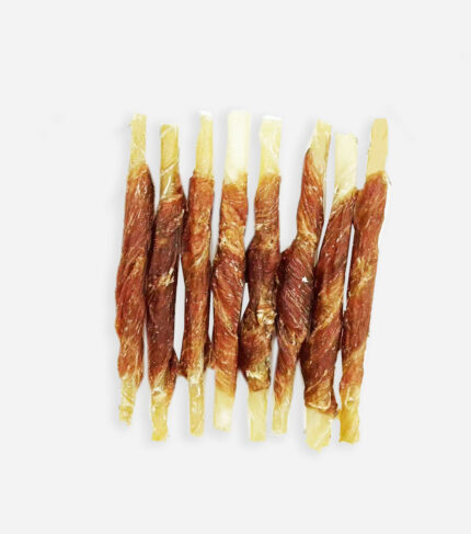 Lei Ces Duck Wrapped Bleached Raw Hide Stick – long-lasting dog chew treat