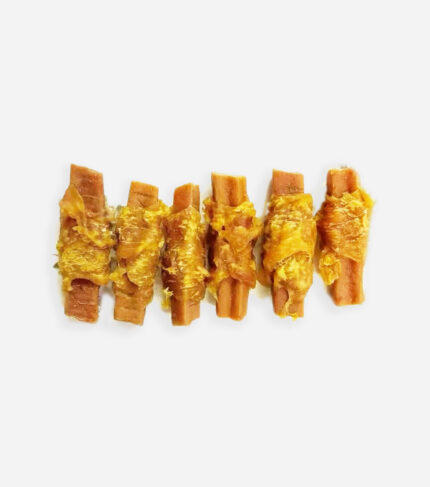 Chicken-wrapped pumpkin dog treats – nutritious