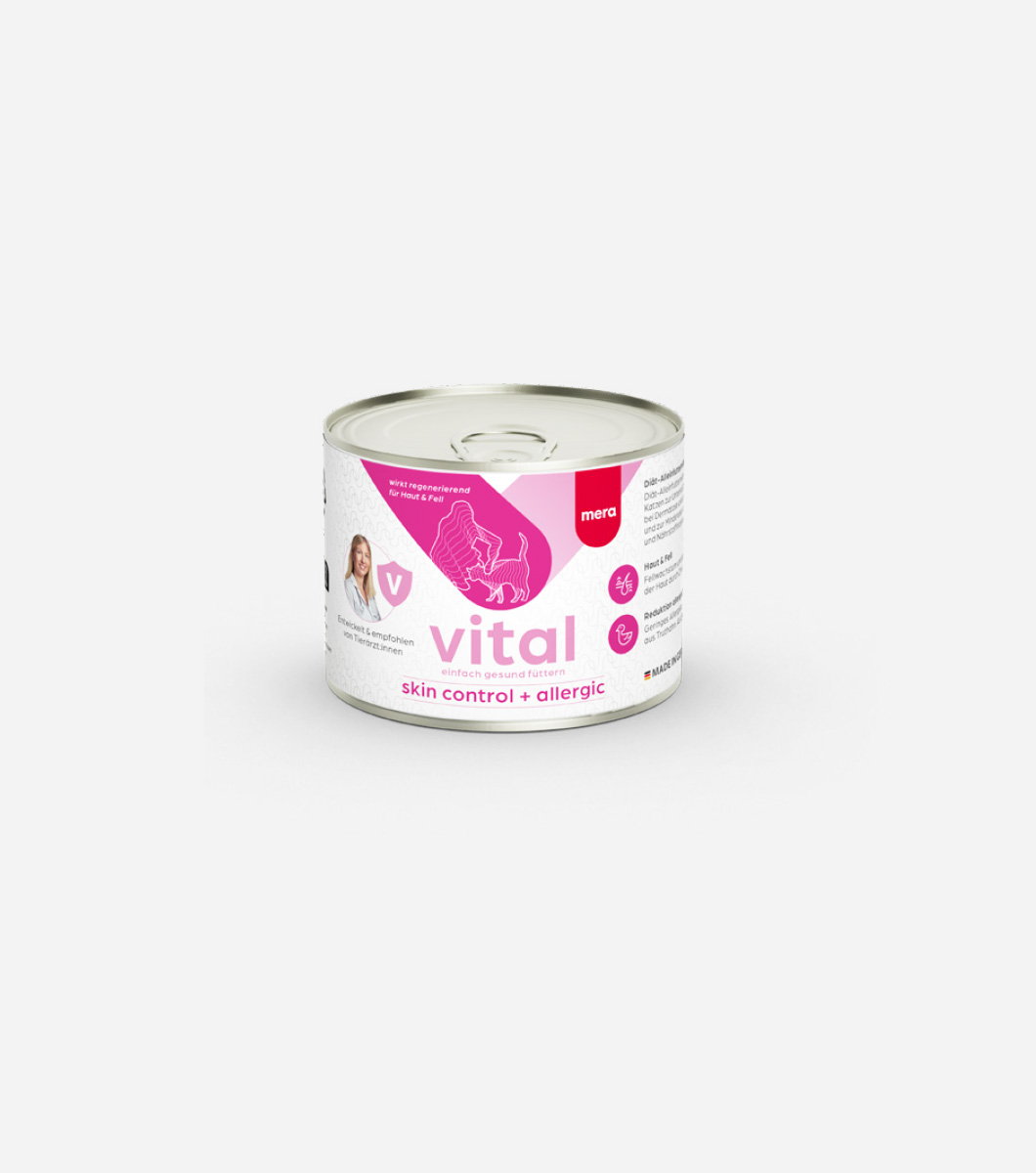 "Can of Skin Control and Allergic Wet Cat Food for cats